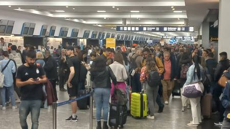 Demoras en Aeroparque. Foto: Twitter
