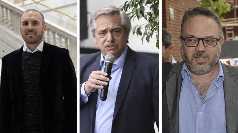 Martín Guzmán, Alberto Fernández y Matias Kulfas