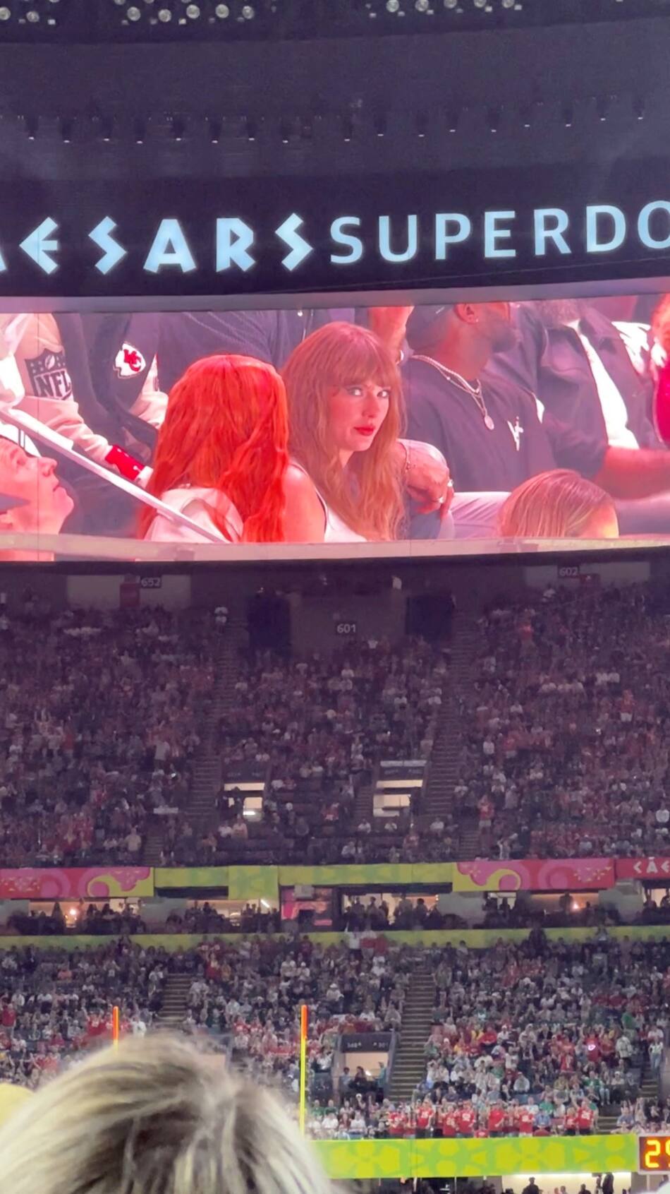 Taylor Swift fue abucheada en el Super Bowl. Foto: Reuters.