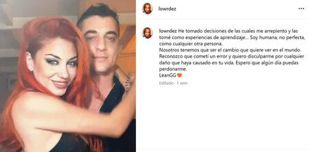 El posteo de Lowrdez en Instagram