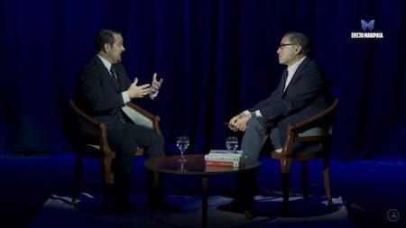 Jorge Argüello conversó con Romain Nadal, embajador de Francia en Argentina. Foto: Captura.