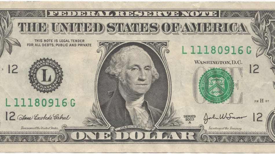Un billete de un dólar convencional. Foto: Web.