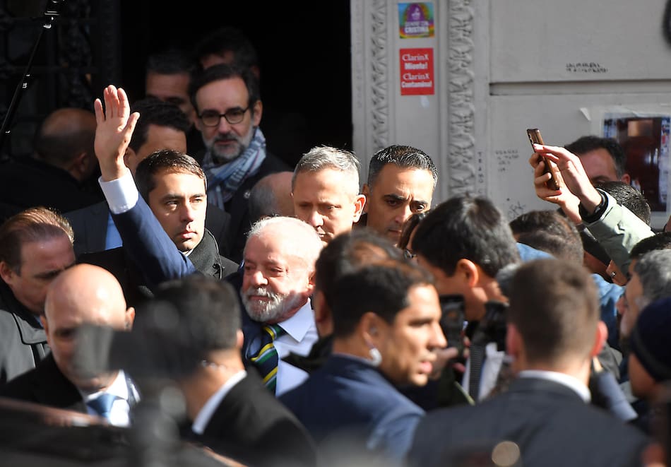 Visita de Lula da Silva a Cristina Kirchner en su casa de Constitución.