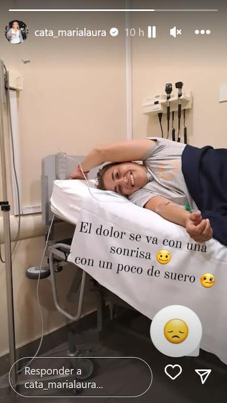 Cata de GH se mostró internada. Foto: Instagram.