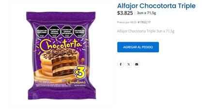 Alfajor Chocotorta de Arcor. Foto: Arcor.