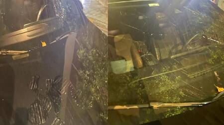 Auto de Eduardo Salvio tras el incidente con su ex pareja, AGENCIA NA