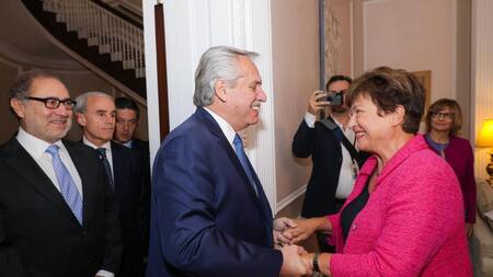 Alberto Fernández y Kristalina Georgieva en Nueva York, NA