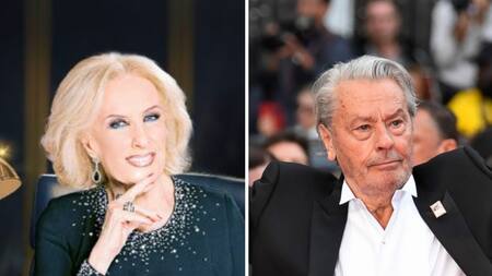 Mirtha Legrand y Alain Delon. Foto: X - NA.