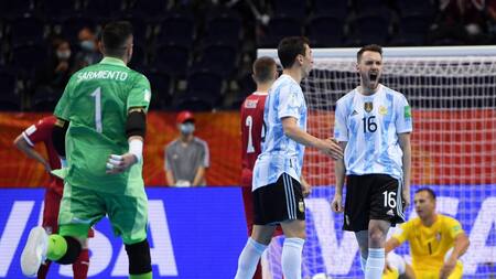 Festejo de la Selección Argentina de Futsal en el Mundial de Lituania