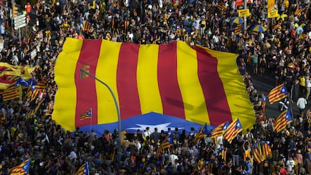 Manifestación independentista por la Diada del 11 de septiembre. Foto: EFE