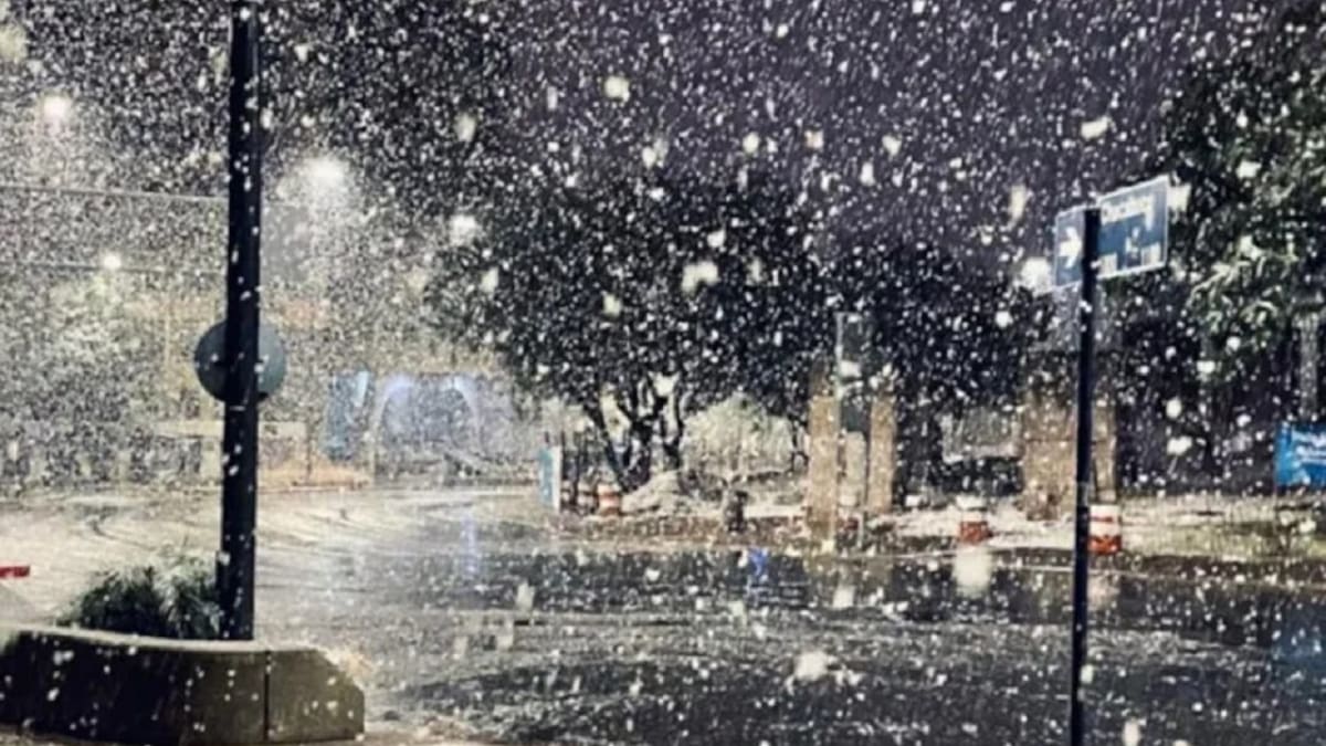 Nieve en Buenos Aires. Foto: NA.