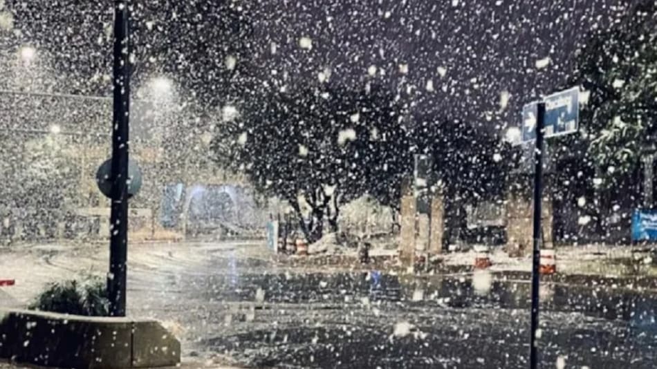 Nieve en Buenos Aires. Foto: NA.