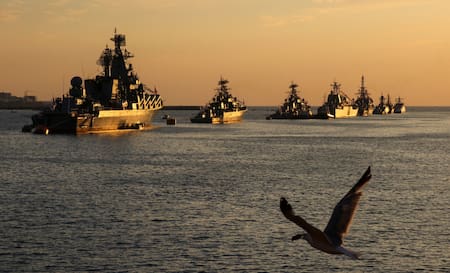 Armada de Rusia, maniobras navales. Foto: Reuters.