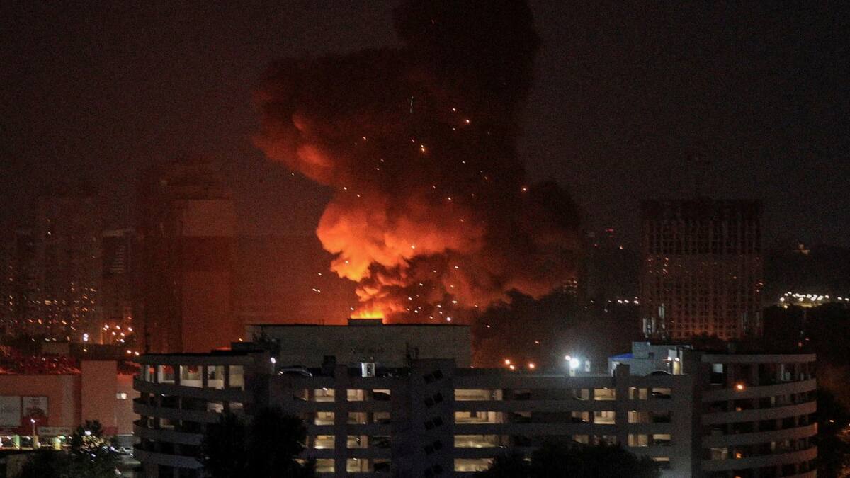 Guerra entre Rusia y Ucrania. Ataque nocturno. Foto: NA.
