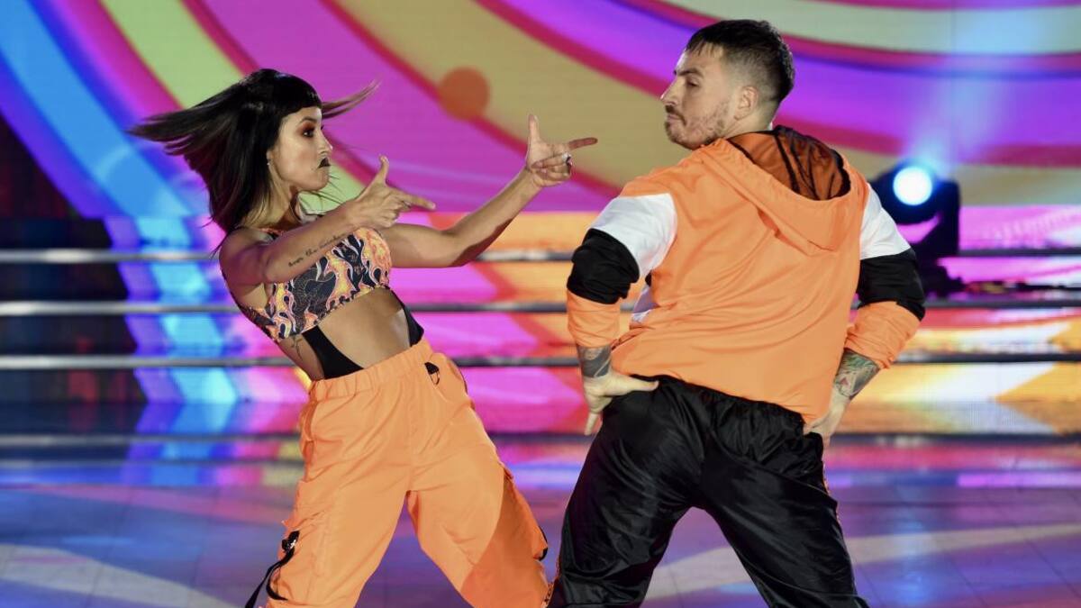 Federico Bal y Lourdes Sánchez en la cumbia del Super Bailando (Prensa)