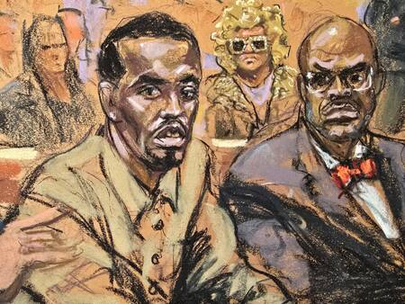 Retrato del juicio a Sean "Diddy" Combs. Foto: Reuters.