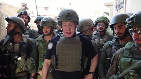 Netanyahu en la Franja de Gaza. Foto: Reuters.