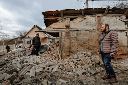 Los destrozos en Bajmut por parte de Rusia. Foto: Reuters.