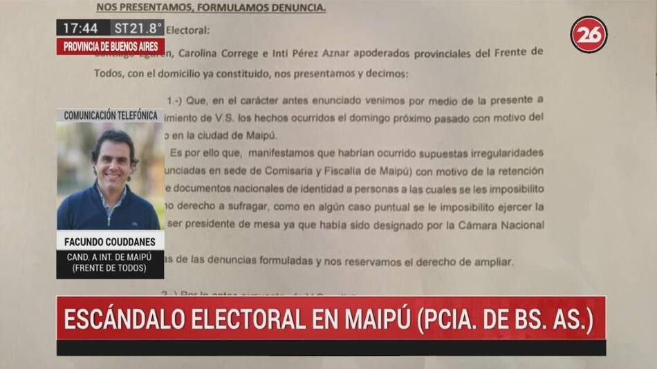 Elecciones en Maipú: Facundo Coudannes denunció que impidieron votar a más de 150 vecinos