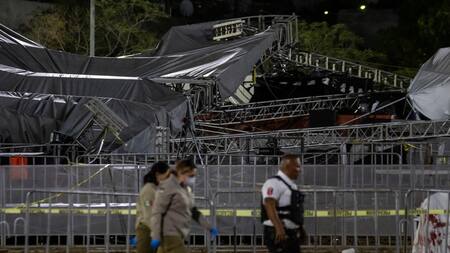 Derrumbe de escenario en México. Foto: EFE.