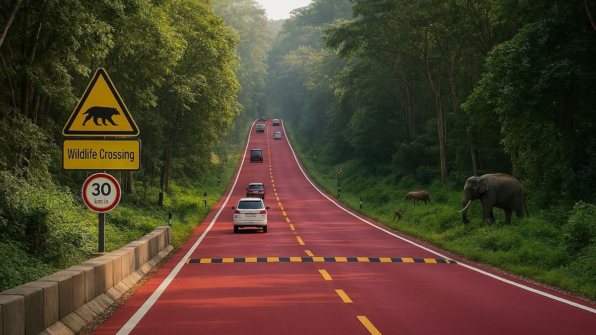 India inauguró su primera “carretera roja”: la innovadora ruta que busca salvar la vida de tigres y otros animales