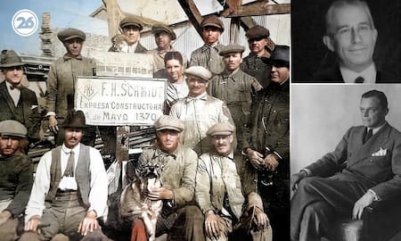 Ludwig Freude, obreros, Thilo Martens, Hans Gert Winter (jefe de enlace de Ferrocariles Alemanes con la Ettapendienst)