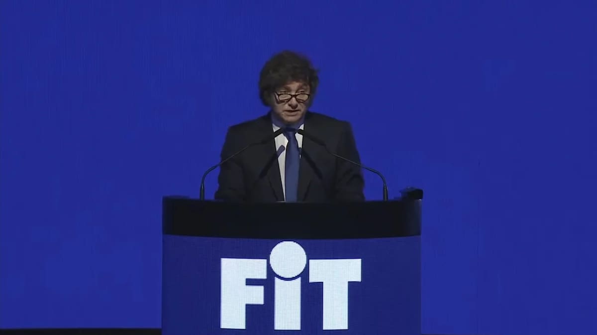 Javier Milei en la FIT 2025.