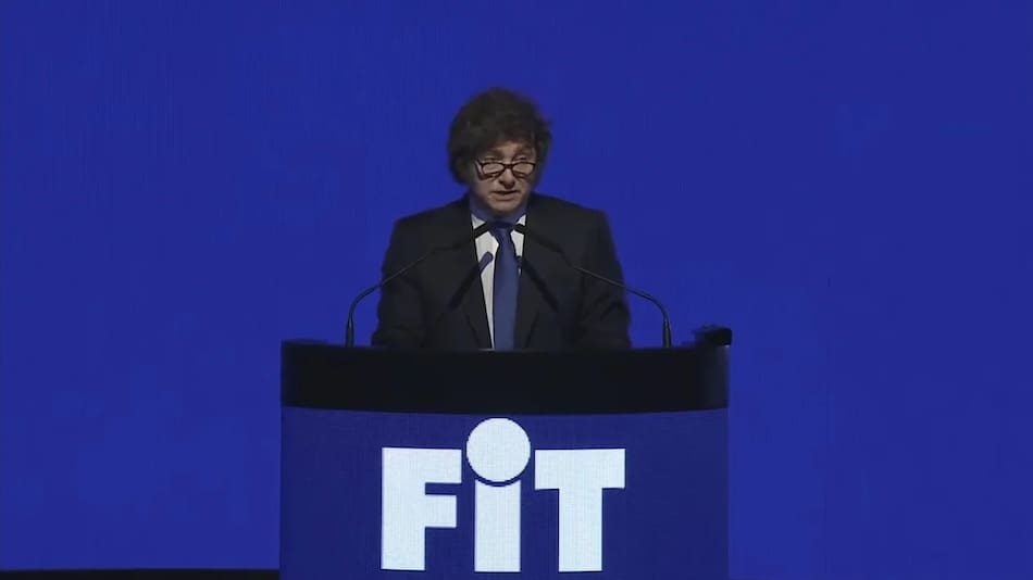 Javier Milei en la FIT 2025.