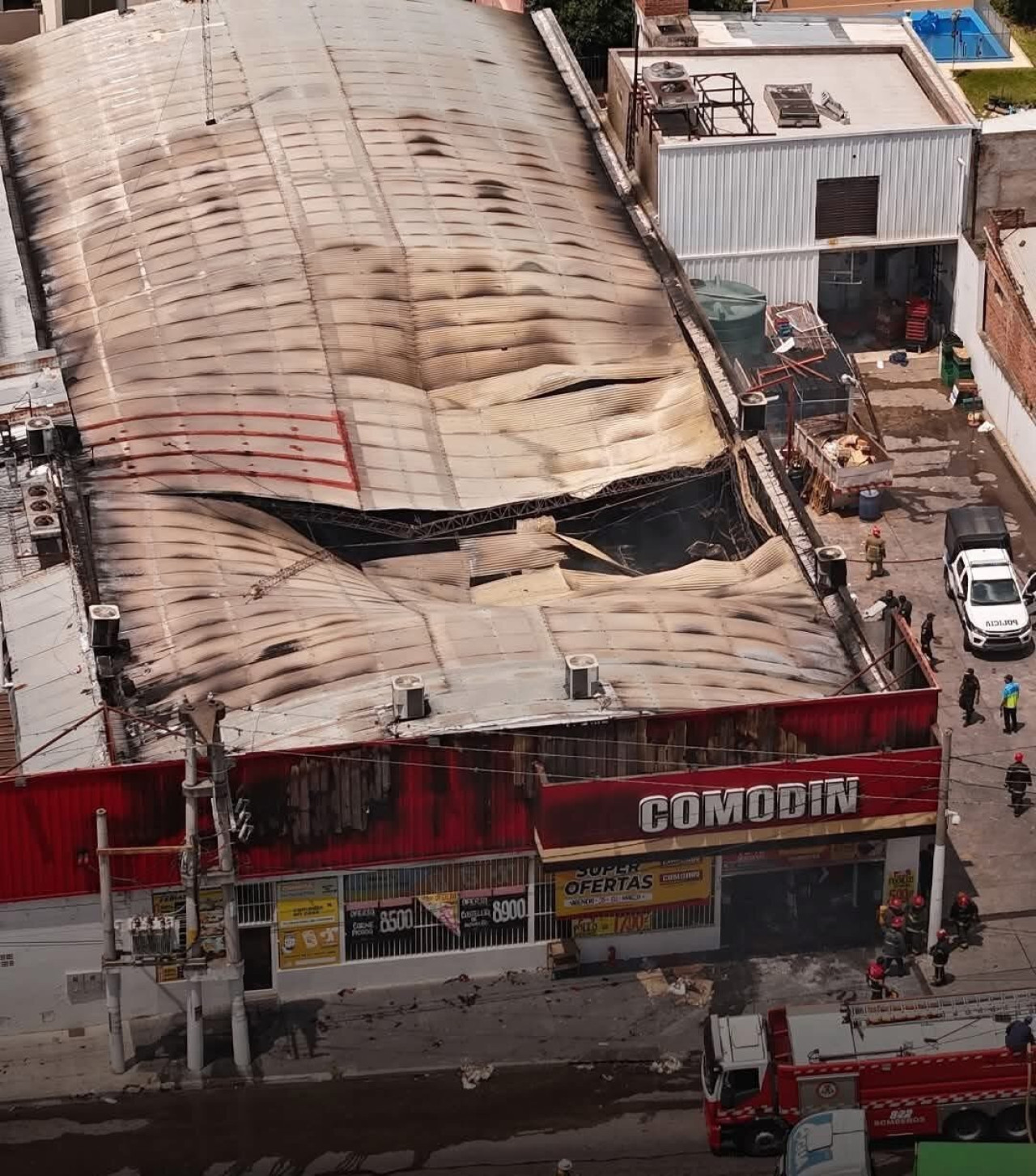 Incendio en un supermercado en Jujuy. Foto: X.
