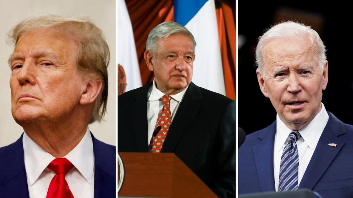 Trump, López Obrador y Biden. Fotos: Reuters