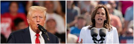 Donald Trump y Kamala Harris, los candidatos a las elecciones en EEUU. Foto: Reuters.