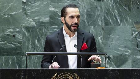 Nayib Bukele en la Asamblea General de la ONU. Foto: EFE.