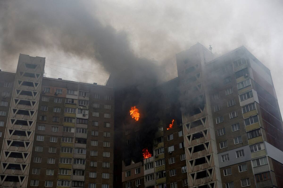 Ataque ruso contra Kiev; guerra Rusia-Ucrania. Foto: Reuters