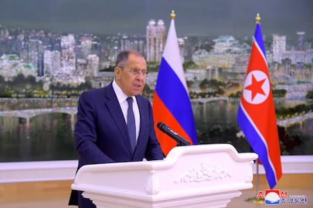 Serguéi Lavrov, ministro de Exteriores ruso, en Corea del Norte. Foto: EFE.