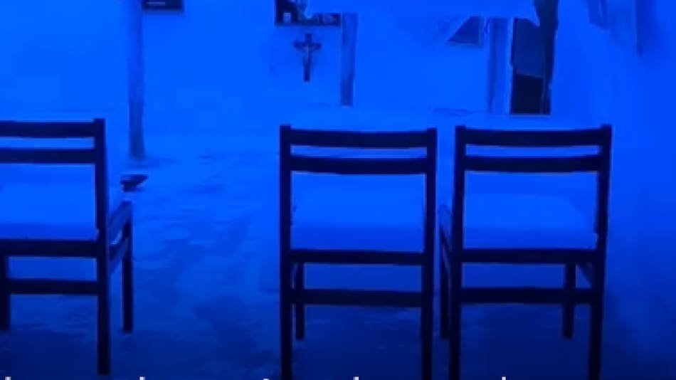 La iglesia más austral del mundo en la Antártida. Foto: Captura de video.