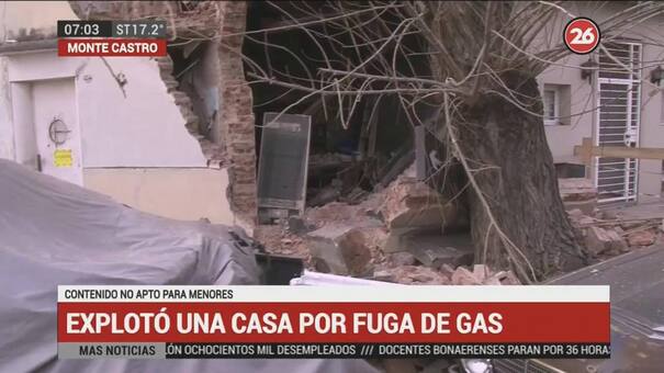 Explosión y derrumbe en una casa de Monte Castro: hay tres heridos