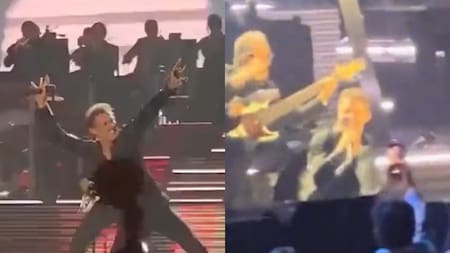 Luis Miguel se cayó en pleno show. Foto: captura.