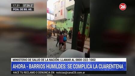 Coronavirus, Argentina, Fuerte Apache, enfrentamientos, Canal 26
