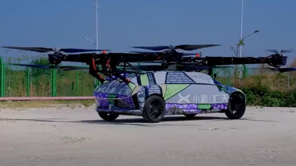Auto volador octóptero Xpeng. Foto: Video.