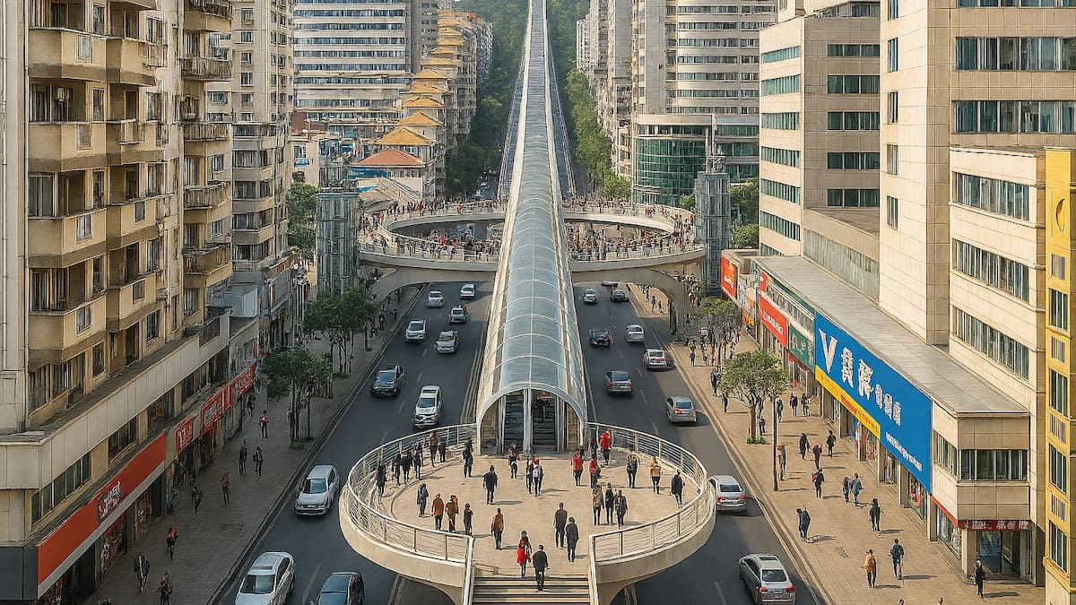 China inauguró la escalera mecánica al aire libre más larga del mundo.