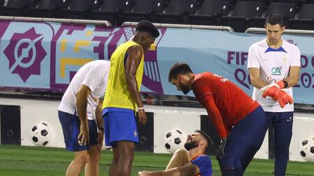 La lesión de Olivier Giroud en Francia. Foto: Reuters.