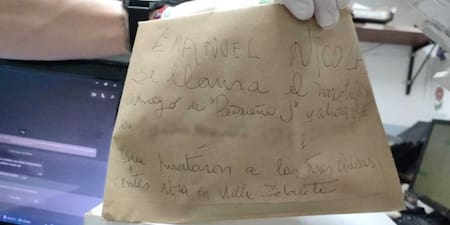 La nota anónima que dejaron sobre el paradero de Pequeño J.