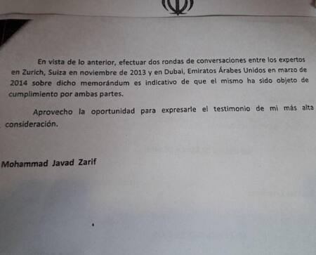 Carta de Irán por causa AMIA