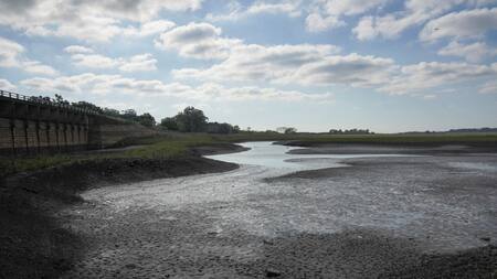 Embalse de Gran Canelón; sequía en Uruguay. Foto: NA.