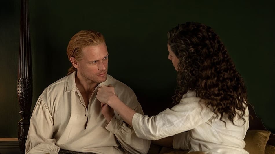 Outlander, Claire y Jamie. Foto @outlander_starz