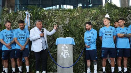 Lionel Messi en el predio de Ezeiza.