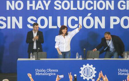 Cristina Kirchner en el acto de la UOM en Pilar. Foto: NA