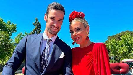 Sergio Rico y su esposa, Alba Silva. Foto: Instagram.