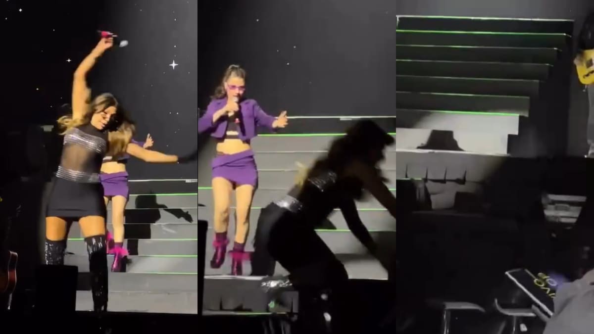 La caída de Catherine Fulop en el show de Erreway.
