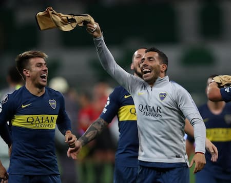 Festejo de Boca tras el empate ante Palmeiras por Copa Libertadores (Reuters)